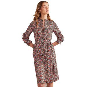 Boden Collarless Midi Shirt Dress Poinsettia Enchanting Bloom 4L NWT